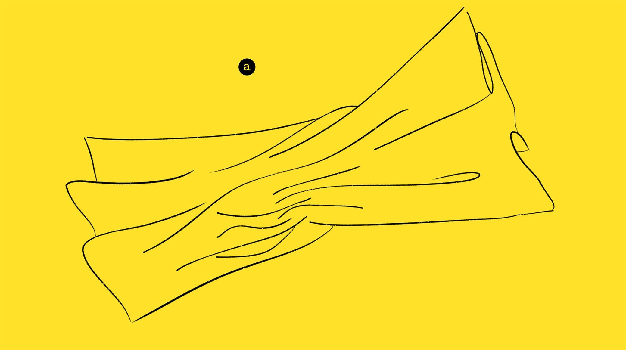 Ilustración de un trozo de tela de paracaídas doblado sobre sí mismo.